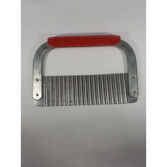 Vintage Huot Serrater Meat Tenderizer Red Plastic Handle Stainless Steel USA MCM - Picture 6 of 11